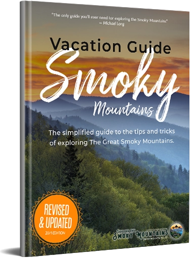 Image of Vacation Guide Book for the Great Smoky Mountains National Park showcasing scenic landscapes, recreational activities, and top attractions in the area.